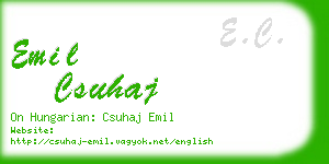 emil csuhaj business card